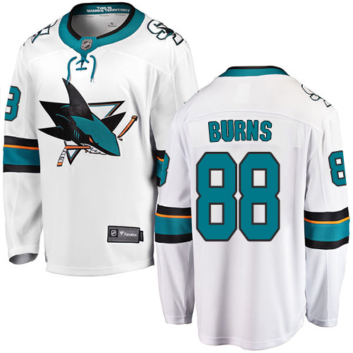 Herren San Jose Sharks Eishockey Trikot Brent Burns #88 Breakaway Weiß Fanatics Branded Auswärts